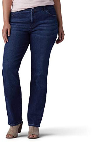 Lee Women's Plus Size Ultra Lux Comfort with Flex Motion Straight Leg Jean Royal Chakra 18W Medium