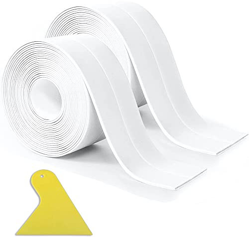 Juego de 2 rollos de cinta adhesiva autoadhesiva para bañera, cocina, baño, inodoro, esquina de pared, suelo (320 x 3,8 cm)