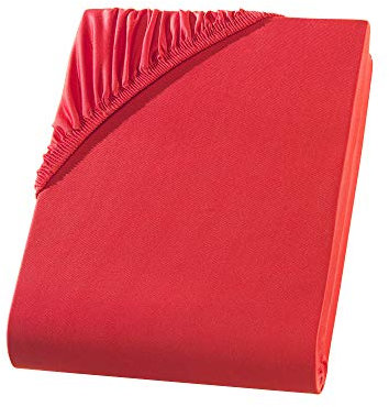 Visaggio Mikrofaser Spannbettlaken 180-200 x 200 cm Rot Microfaser Polyester Spannbetttuch Bettlaken
