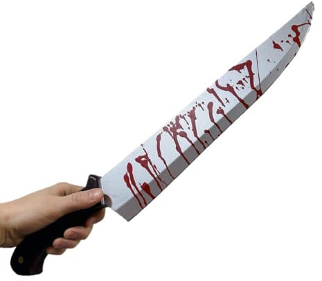 44cm Bloody Knife Prop Halloween Hard Foam Movie Prop Costume Accessory