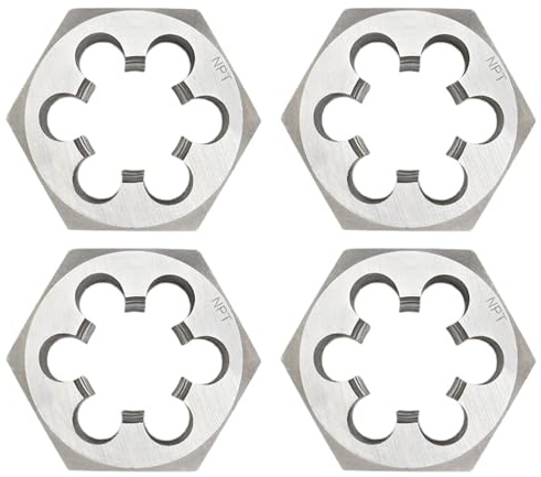 4 st rund matris, maskintråd höger gängform, kolstål manuell rörgängningssats, skruvgänga skärningsform, hexagon rörform (1/4,3/8,1/2,3/4)