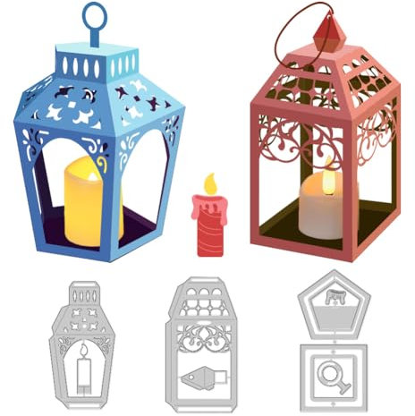DELORIGIN 3D Lampenschirm Stanzformen Laterne Metall StanzschablonenKartenherstellung Schablonen Vorlage Prägeschablonen Rahmen Für prägeschablonen DIY Scrapbooking Basteln