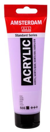 AMSTERDAM Talens Acrylfarbe 120ml Künstlerfarbe für Leinwand Papier Holz Stein Ton seidenmatt lichtecht wasserfest geruchsneutral lösungsmittelfrei Made in EU ganzjährig Lilac