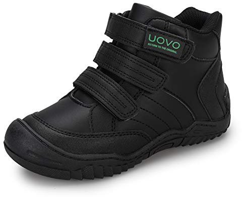 UOVO Boys Black Shoes Kids Mid-Top School Shoes Sneakers Walking Boots Children Trekking Footwear Size 12.5UK(31EU) Little Kids