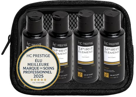 HC Prestige Oh My Sleek – Kit Routine Lissante Cheveux 4x100ml – Shampoing, Après-Shampoing, Masque & Crème Thermo – Brillance, Anti-Frisottis, Sans Sulfate – Vegan, Made in France