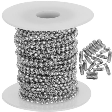 Zerodeko Cadena De Cuentas De Hierro Galvanizado Para Collares Pulseras y Llaveros Para Proyectos De Artesanía Joyería y Decoración De Jardín Macetas o Peceras