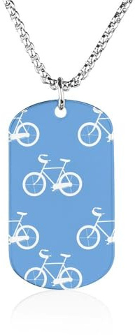 Collana con ciondolo regolabile in acciaio al titanio con motivo a bicicletta per donne e uomini, 23.6in（60cm）, Acciaio al titanio