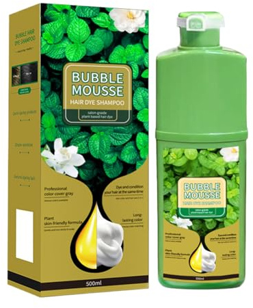 Mousse de coloration naturelle pour cheveux, 500 ml, mousse colorante végétale longue durée pour cuir chevelu, barbe, utilisation quotidienne, salle de bain, maison, salon, extérieur, hommes, femmes