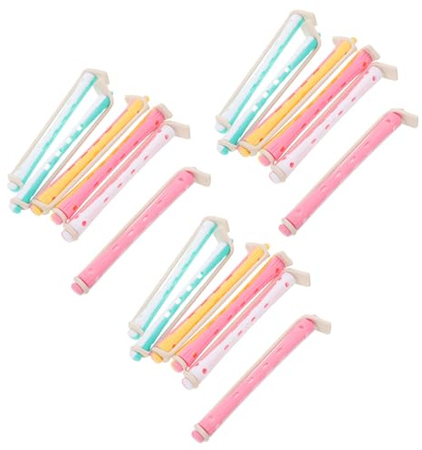 Veemoon Set di 18 Bigodini Permanenti in Plastica senza Calore per Chioma Lunghi e Corti, Bastoncini per Permanente per Onde Fredde, Styling Professionale e Fai da Te per Parrucchieri