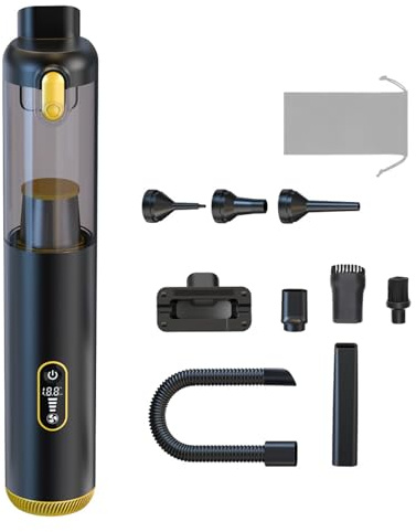 Dpofirs Aspirateur à Main sans Fil pour Voiture, Aspiration 18000Pa, Portable, pour Maison, Voiture, Bureau, Filtre HEPA, pour Usage Intérieur