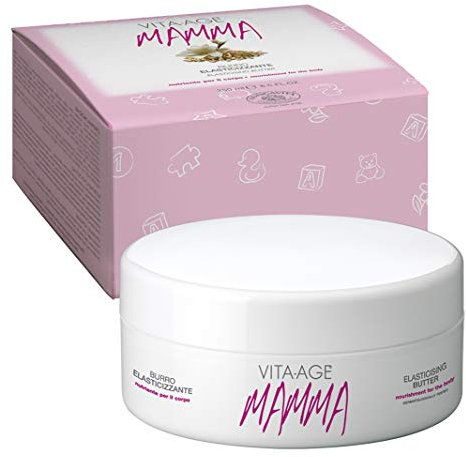Bottega di LungaVita ® - Burro Corpo Elasticizzante VITA-AGE ® MAMMA - Crema Corpo Naturale -Azione idratante, ridensificante, nutriente - Vaso da 250 ml