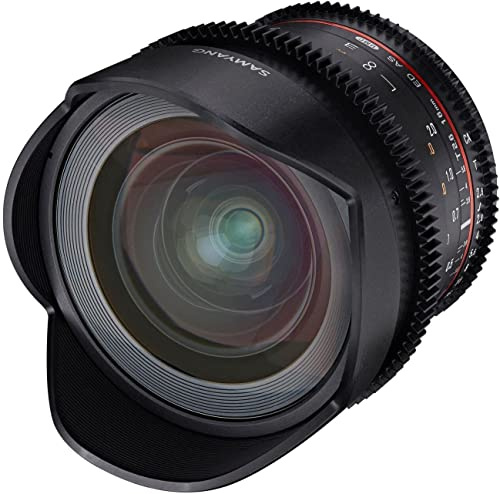 Samyang 7567 MF 16mm T2.6 Video DSLR Canon EF - manuelles Video Objektiv mit 16mm Festbrennweite für Vollformat oder APS-C Kameras mit Canon EF-Mount, ideal für Architektur und Landschaften