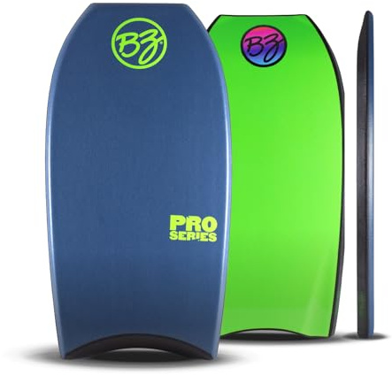 BZ Bodyboards Pro Series 42 Inch (Blue) Zero-G Polypro Core, Surlyn Slick, 8LB H-Cell Deck, Crescent Tail, Graphic Slick, for Men, Women, Kids Durable, Surfing Waves Ocean Summer Fun Beach Water