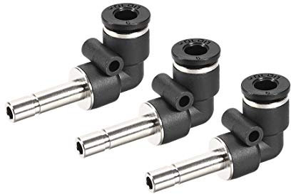 sourcing map Pousser pour Connecter Tube Raccord Brancher Coude Pneumatique Air Pousser Ajuster Serrure Raccord 6mm Tube OD x 6mm Tube Tige 3Pcs
