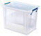 Bankers Box 18.5L Plastic Storage Box with Lids, ProStore Super Strong Stackable Plastic Storage Boxes (28 x 32 x 20 cm), Clear