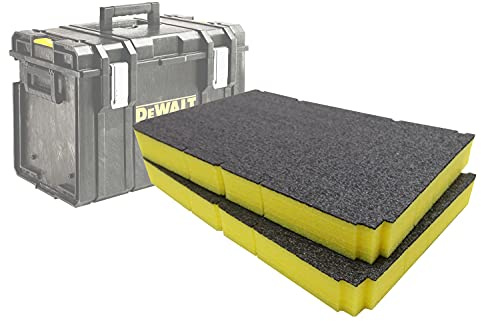 Shadow Foam Easy Peel – Toughsystem DS400-insats [Gul 50 mm dubbelpack] Anpassningsbart skum för DeWalt Toughsystem verktygslådor | Perfekt för Lean, 5S, Kaizen och anpassade arrangörer