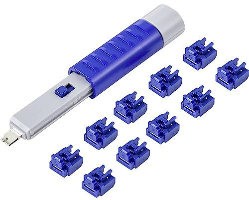 Renkforce RJ45 LAN Port Schloss RF-4695234 10er Set Silber-Blau inkl. 1 Schlüssel RF-4695234