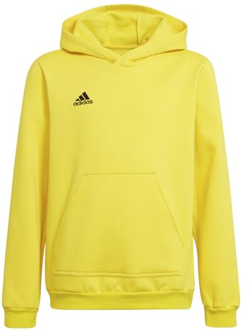 adidas Unisex - Bambini Entrada 22 Sweat Hoodie, team yellow/black, 11-12 Years