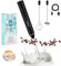 Philorn Espumador de leche eléctrico, doble batidor de mano espumador de leche de 3 marchas, con USB recargable, espumador de leche manual para café/latte/capuchino/huevos batiendo
