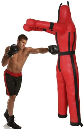 Suspendu Mannequin de lutte, Judo Grappling Sac de frappe, entraînement de frappe, MMA Position debout Dummy Lutte Arts Martiaux Boxe Karaté Entraînement, non rempli ( Color : A Red , Size : 185cm )