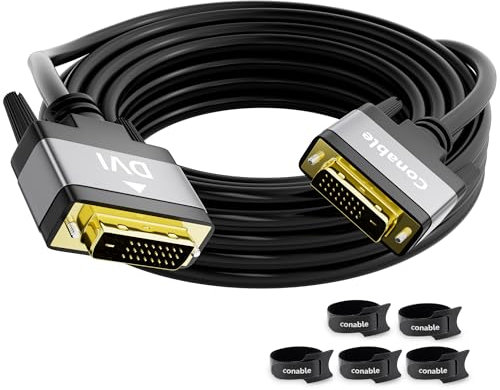 1,8 m DVI till DVI DVI DVI-D 24+1 guldpläterad DVI-kabel hane till hane aluminiumhölje 1080P PC skrivbord bildskärm projektor spel HDTV DVD svart