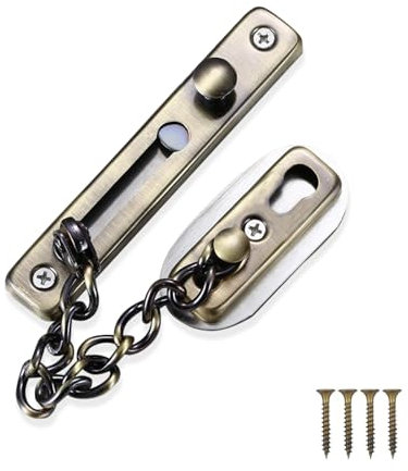 Türkette, Türsicherheitskette Edelstahl Tür Sicherheitsschloss Haustür türsicherungskette Silbers Tür Verriegelungen Türsicherung Kettenschloss mit Schrauben für Wohnungstür Innentüren