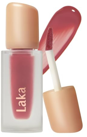 LAKA Fruity Glam Lip Tint, brillante y de larga duración, hidratante y ligera, vegana, K-Beauty​ (122 Rosy Rose)