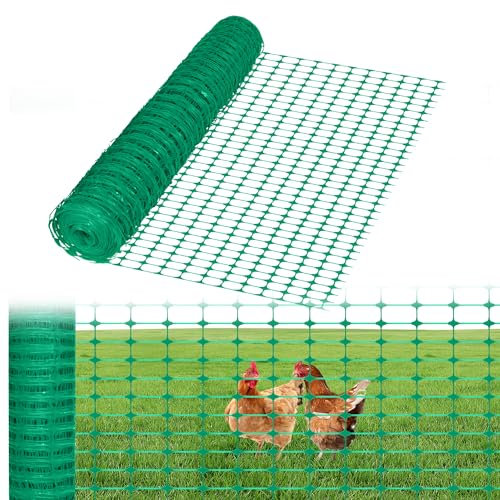 HENGMEI 2 x 80 m Valla de barrera, valla de limitación, valla de animales de granja de 100 cm de alto, red de protección de plástico cortada, valla móvil, valla de pollo para aves de corral, red de