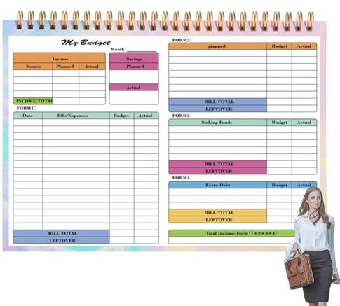 SVCEQZE Haushaltsbuch | Haushaltsbuch Finanzorganisator Wöchentliches Haushaltsbuch | Spesen-Tracker, Notizbuch, Rechnungsorganisator, mit wasserfestem Einband, Budget-Tagebuch