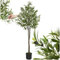 TecTake® Olivo Artificial Grande con Tronco de Árbol, Hojas y Olivas Realistas, Planta Artificial Grande para Decoracion Salon, Plantas Artificiales Grandes, Plantas Decorativas - 150 cm de Alto