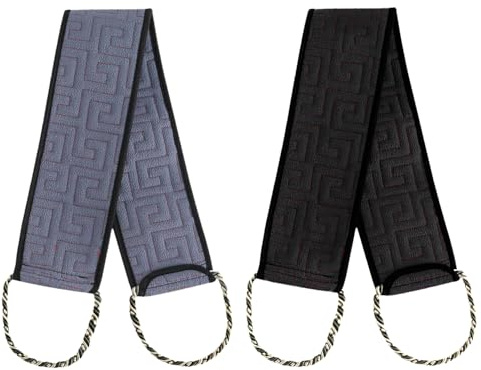 IGXX Lot de 2 brosses exfoliantes pour Le Dos, idéales pour la Douche, Le Nettoyage du Corps et Le Massage, idéale pour Le Bain et la Douche, pour Femmes et Hommes (Noir et Gris)