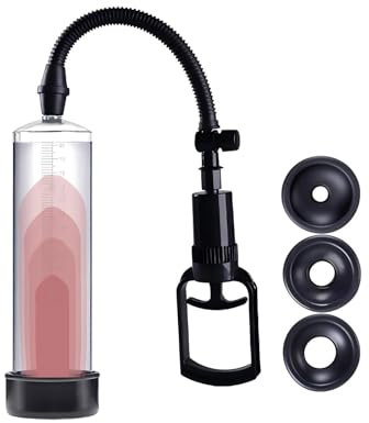 Pompa Pene Manuale con Giocattolo in Silicone e 3 Guarnizioni Estensore Pene con Manometro e Scala Sex Toy per Uomo per Allenamento dell’Erezione (Positive,A)