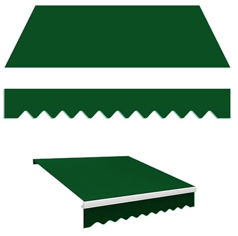 Tessuto di Ricambio per Tenda a Braccio da in Poliestere, (solo Tessuto)Tessuto resistente per Tende da Sole da Esterno, Tende Da Sole Per Balconi, per balcone, protezione solare(Green,2.5x1.5m(8.2x4.
