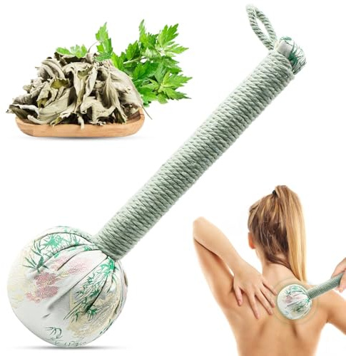AKONE Martillo de masaje de artemisa de 26 cm, mango largo, barra de martillo de masaje, martillo de masaje de espalda para relajar tu cuerpo, masajeador práctico para aliviar la fatiga