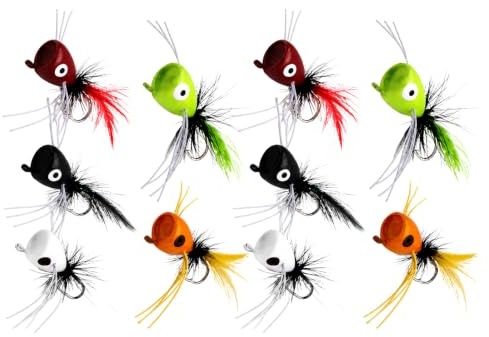 Konstgjort tryckbete set för flugfiske, toppvatten enkel krok svans dressing drag för sötvatten fiskare användning flugfiske tryckare bete toppvatten sötvatten enkel krok flugor svans dressing fiskare