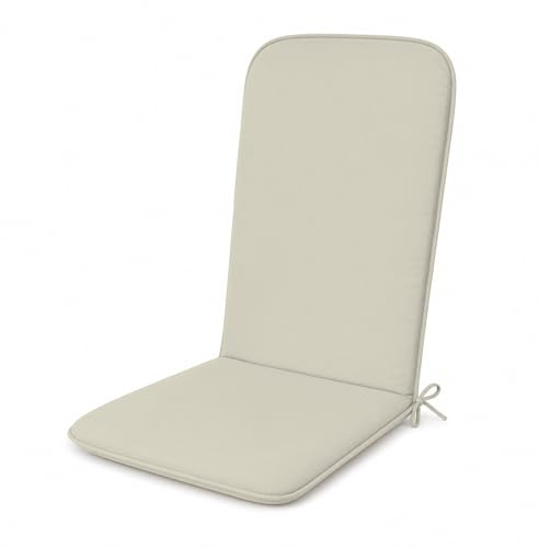 PARAMAISON Cuscino Sdraio 45x120 cm, Materassino per Sdraio Giardino e Piscina, Imbottito 3 cm, con Laccetti ed Elastico Antiscivolo, Universale per Esterno | Panna