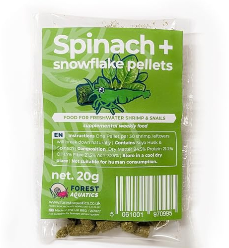 Spinach Snowflake Food for Cherry Shrimp & All Bottom Dwellers 20g