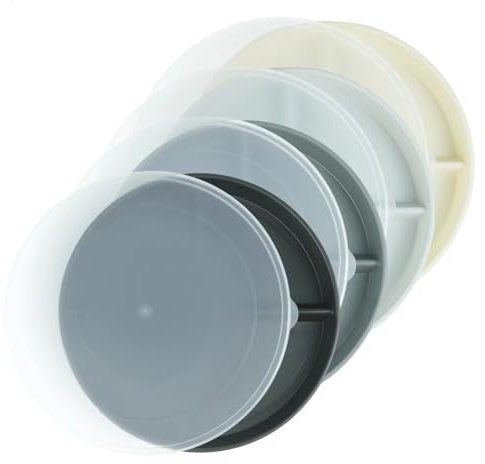 greenandlife Lot de 4 Assiettes Divisées, 22.8cm Assiette Plastique Reutilisable，Plate à Compartiments Incassable pour adultes, sans BPA，Passe au Micro-Ondes et au Lave-Vaisselle