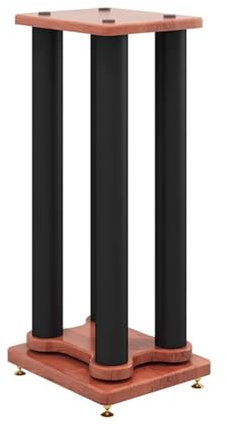 Soportes de madera para altavoces de escritorio y satélite, para cine en casa, de alta fidelidad, con diseño hueco para mayor estabilidad, 1 pieza (25 x 30 x 60 cm)