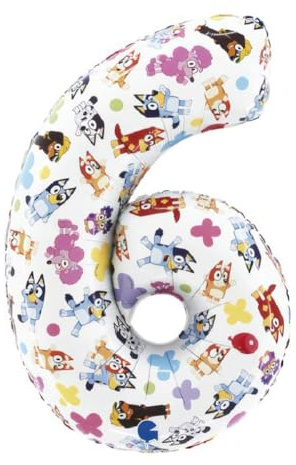 Globo número 6 de Bluey 66 cm