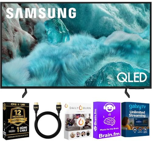 Samsung 43-Inch Q7F Series QLED 4K UHD Smart TV - HDR10+, Alexa Build-in, Bluetooth w/ 12 Month CPS Protection Plan, AUX HDMI Cable, Streaming Bundle