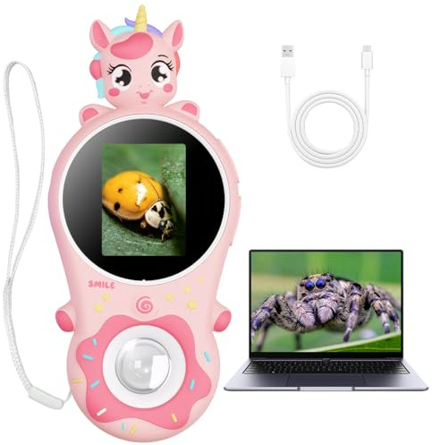 Microscope for Kids Portable Kids Toys Microscope with 500x Magnification, 2 HD Screen, Rechargeable Digital Mini Microscopes for Children Ages 4-12, Educational STEM Science Gift for Boys and Girls