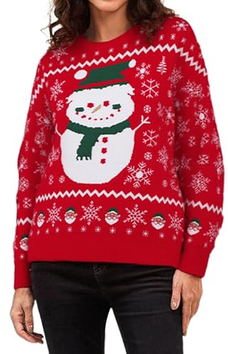 Atforna Jersey de Navidad para familia, conjunto de jersey de punto, cuello redondo, divertido suéter de Navidad con patrón de árbol de Navidad