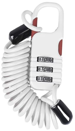 Motorcycle Helmet Cable Lock – 3 Digit Combination Luggage Lock, Portable Retractable Security Device, Anti-Theft Cable | Travel Locking Tool, Compact Safety Accessory for Luggage Stroller Motorbike