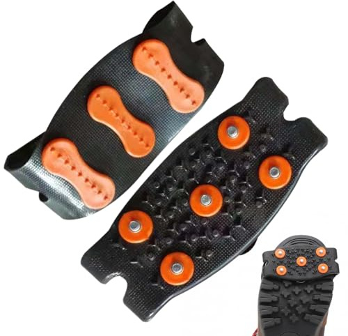 Tacchetti da neve – 2 pezzi con cinghie regolabili, impugnature per scarpe da ghiaccio per passeggiate invernali, escursionismo, pesca, arrampicata, alpinismo, corsa, accessorio per uomini, donne