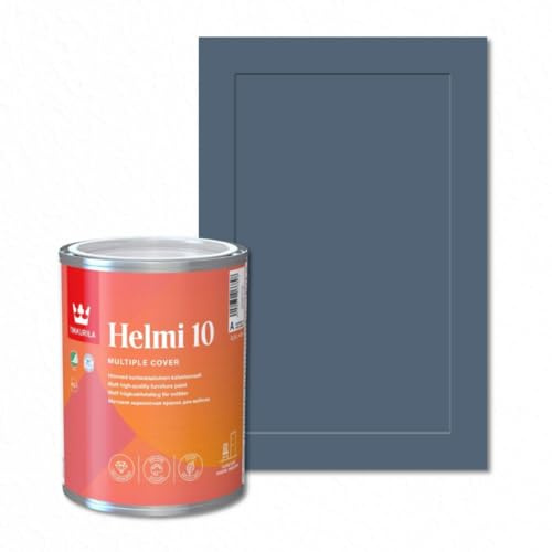 TIKKURILA Helmi 10 Matt Paint for Kitchen Cupboards, Furniture & MDF | Durable Interior Wood Finish - 0.25L Indigo L429
