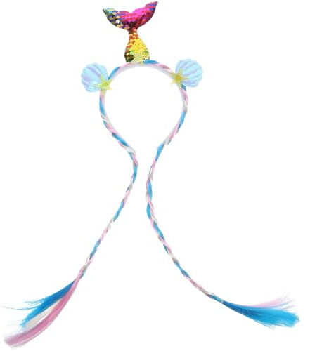 LIFKICH Serrage-tête et Accessoires Queue de Sirène en Plastique à Paillettes Coquillage Décoratif Confortable pour Fête Cosplay pour Cheveux Femmes