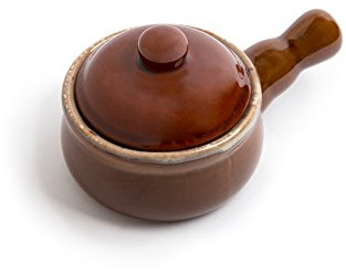 Fox Run 349 Run French Onion Soup Bowl with Lid, 4.75 x 7.75 x 4 inches, Brown