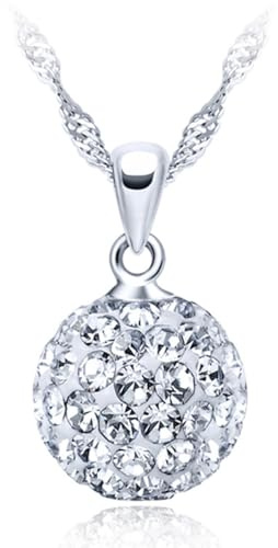 Infinite U Damen österreichische Kristalle Halskette Anhänger 925 Sterling Silber Shambhala Kristallkugel Anhanger für Mädchen