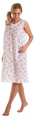 Lady Olga Poly Cotton Sleeveless Summer Nightie 24317 Pink 26-28